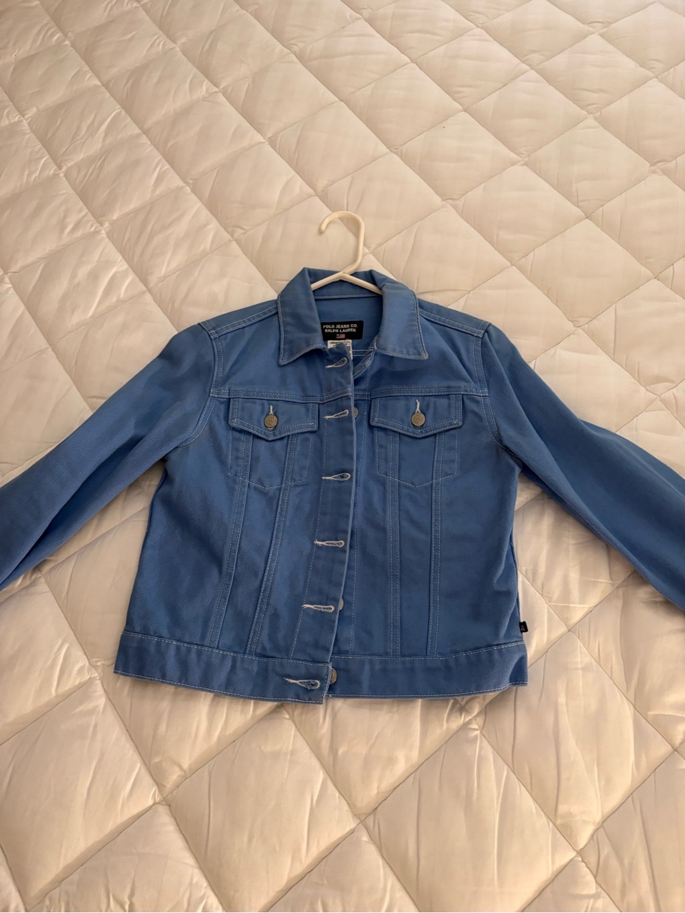 Women’s Y2K Polo by Ralph Lauren Blue Denim Button Up Jacket Size S